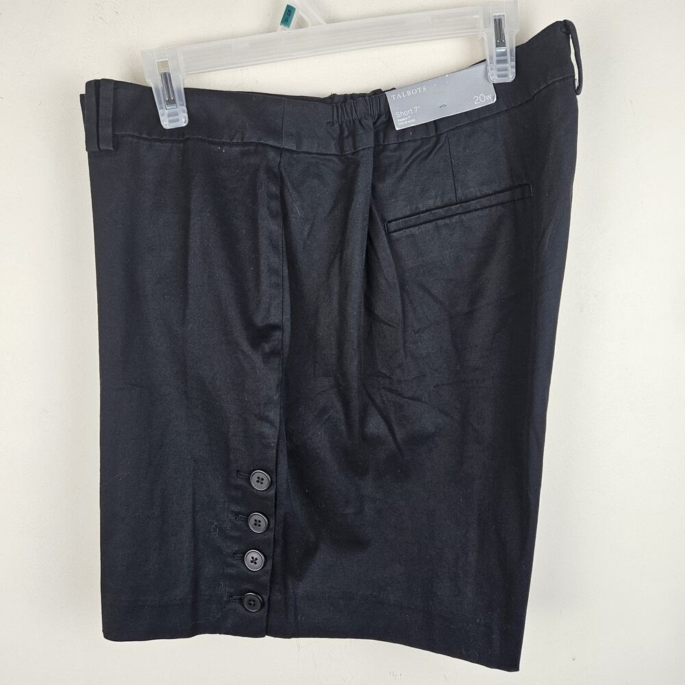 New Talbots Shorts Womens size 20W Black Cotton Blend Plus Size 20W Black 7"